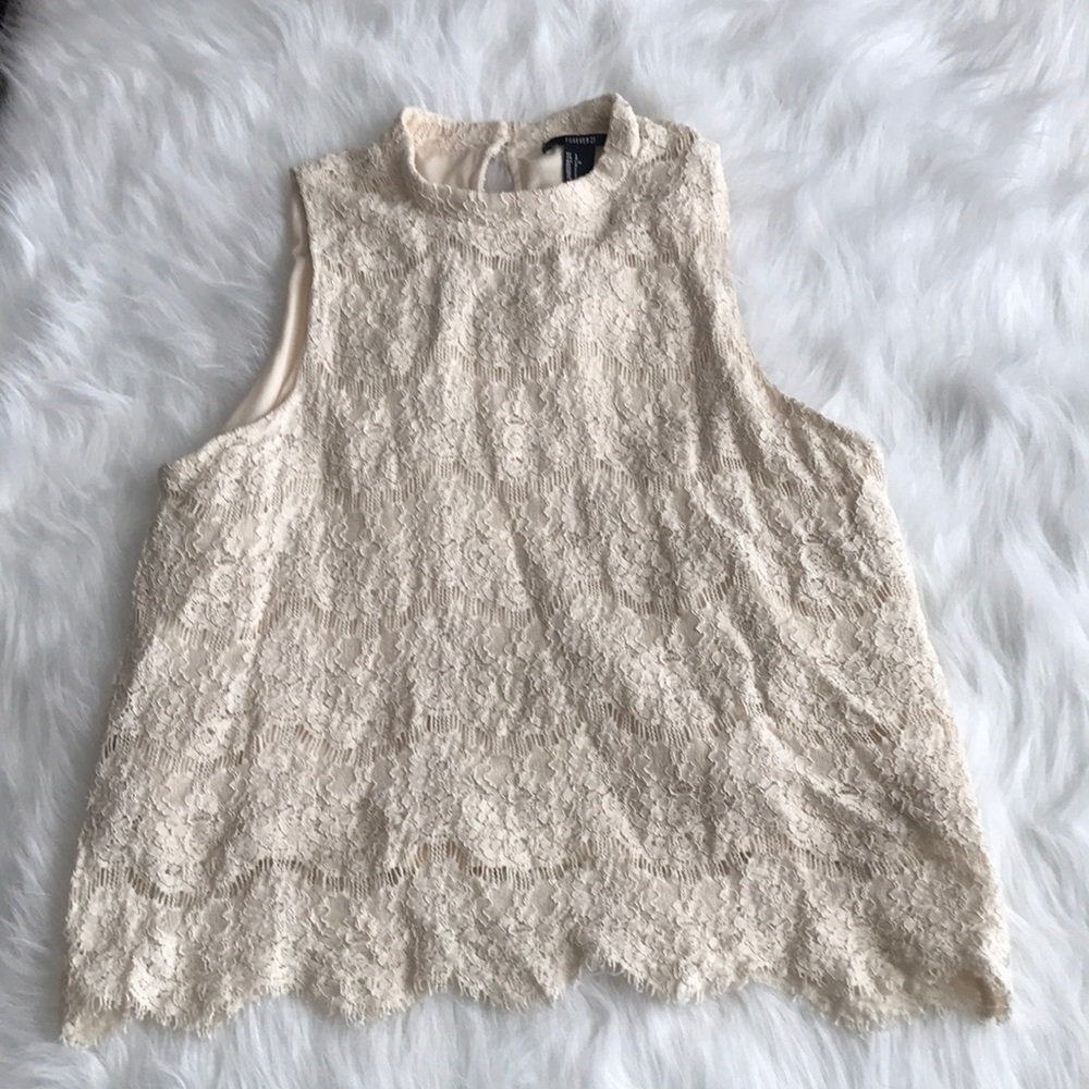 Lace high neck top